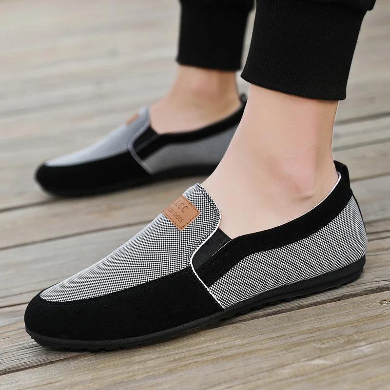 Summer New Men's Loafers Casual Shoes Men Slip-on Sneakers Men's Sneaker Walking Shoes Man Driving Shoes Canvas Chaussure Hommes