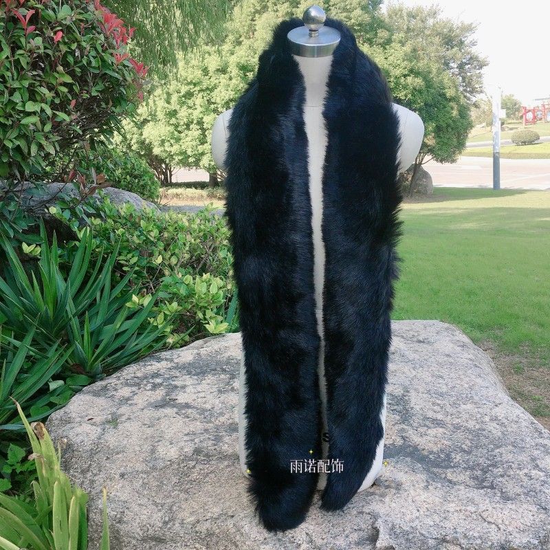 Long Scarf Unisex Faux Fox Fur Neck Warmer Cold-weather Protection Versatile Women's Scarf
