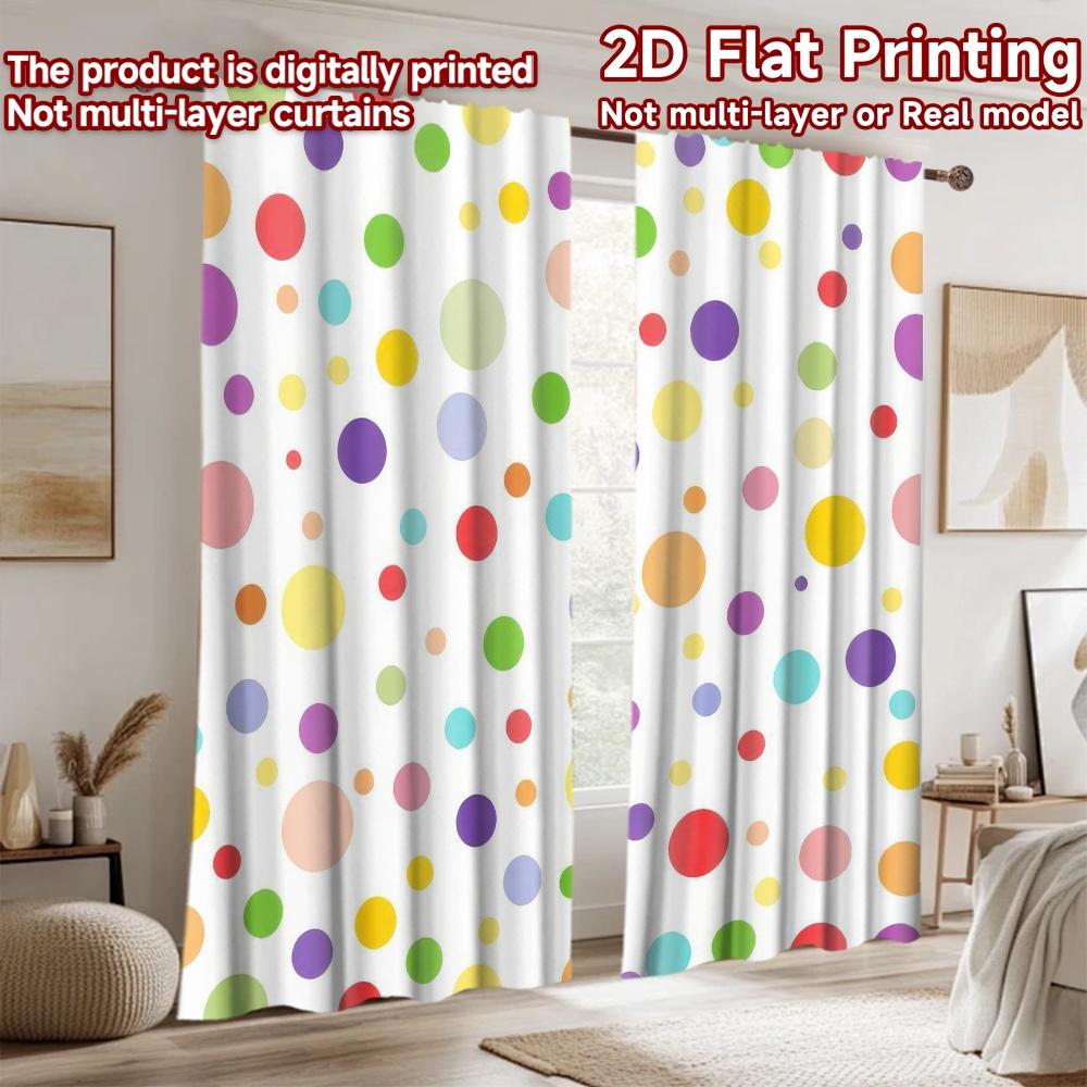 2D flat Photography Backdrop Background cloth Colorful Dots on White 100% Polyester Party & Holiday Decor Perfect for