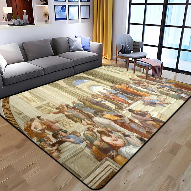 Starry Sky Carpet Van Gogh Art Painting Bathroom Rugs Non-slip Bedroom Mats Welcome Mat Floor Decorative Carpet for Living Room
