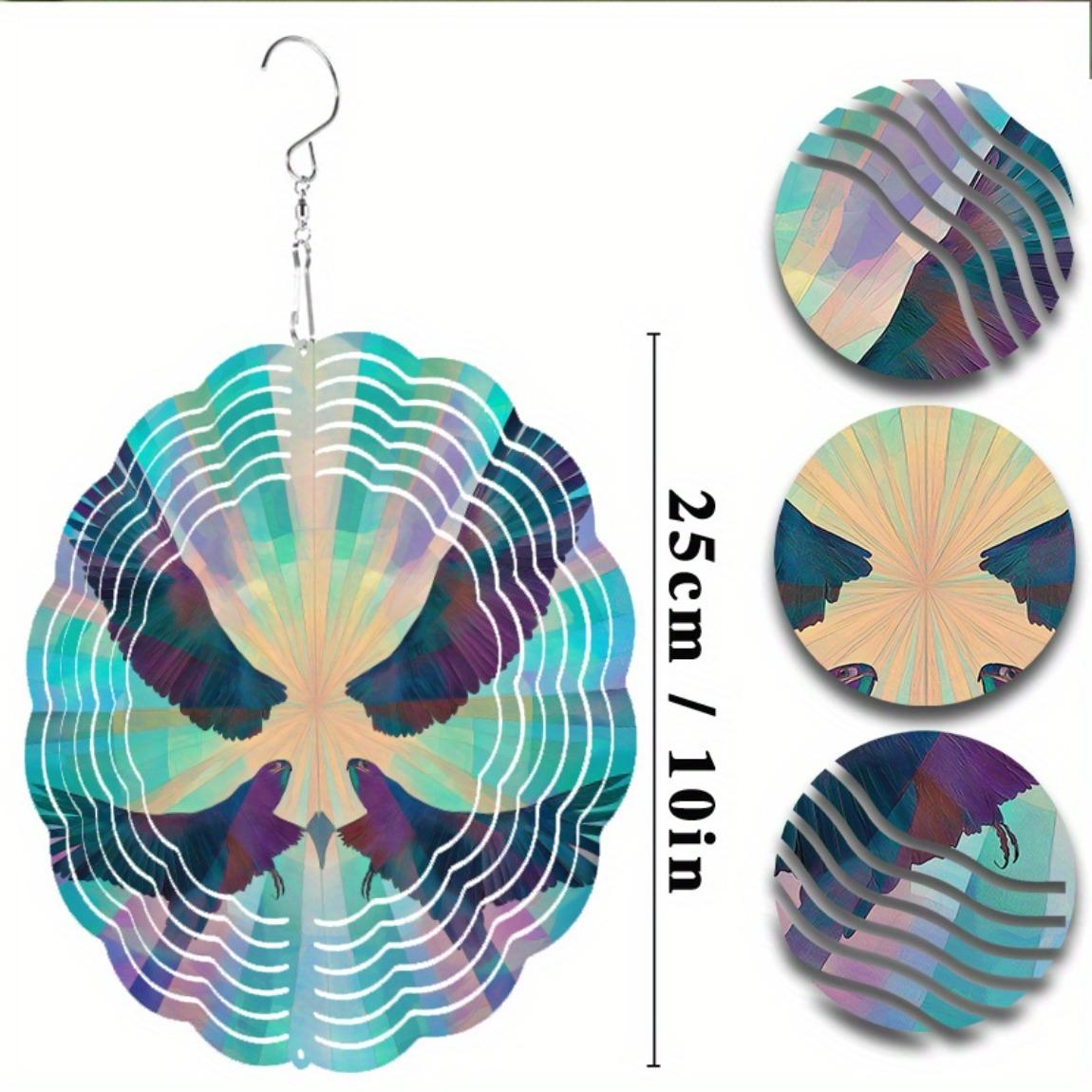 

10 Inch Metal Wind Chime Multi Color Iridescent Design with 360 Swivel Hook All Season Outdoor Decor for Garden Balcony Patio 01A