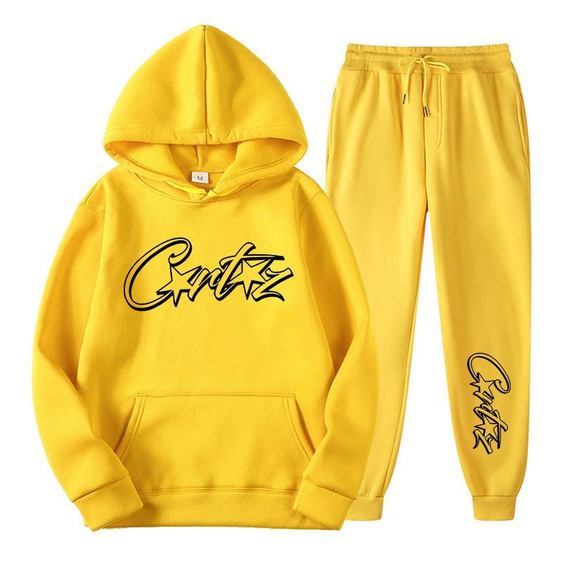 Set Felpa Invernale Unisex Con Grafica Monocromatica Audace Vestibilità Larga Streetwear Tuta per Adolescenti