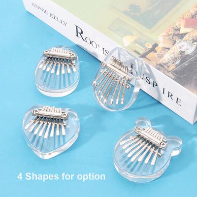 8 Anahtar Kalimba Mini Başparmak Piyano Parmak Piyano Şeffaf Akrilik Parmak Klavye Müzik Aleti