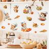 Cartoon Chef Cat Gourmet Fun Restaurant Wall Adhesive Waterproof Stickers