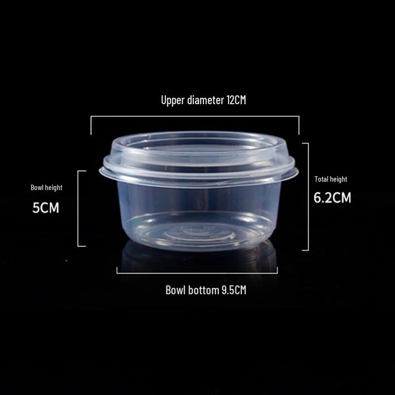 360ml Disposable Plastic Takeaway Bowls with Lids and Spoons