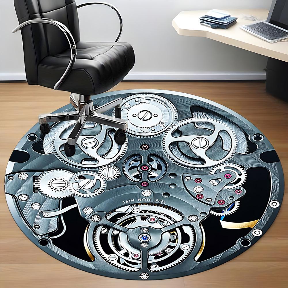 

1pc Gears Mechanism Chair Carpet for Office, Soft, Non-Slip Polyester Mat, Office, Living Room, Bedroom, Durable Polyester yy251207162 80cm by 80cm