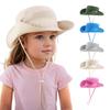 Baby and Children's UV-protective Sun Hats, Boys' and Girls' Beach Hats for Outings, Windproof Fisherman Hats, Breathable Basin