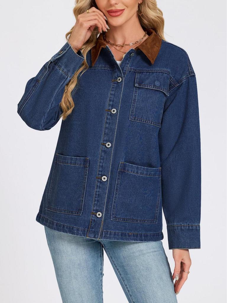 Giacca di jeans larga da donna stile 2025 - Manica lunga alla moda