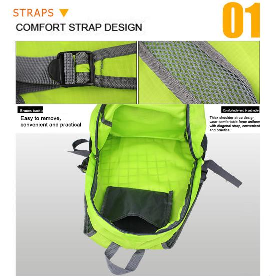 Unisex Travel Backpack Multi Pockets Ultra Lightweight Foldable Waterproof College Backpack Bag Climbing Hiking Business Daypack