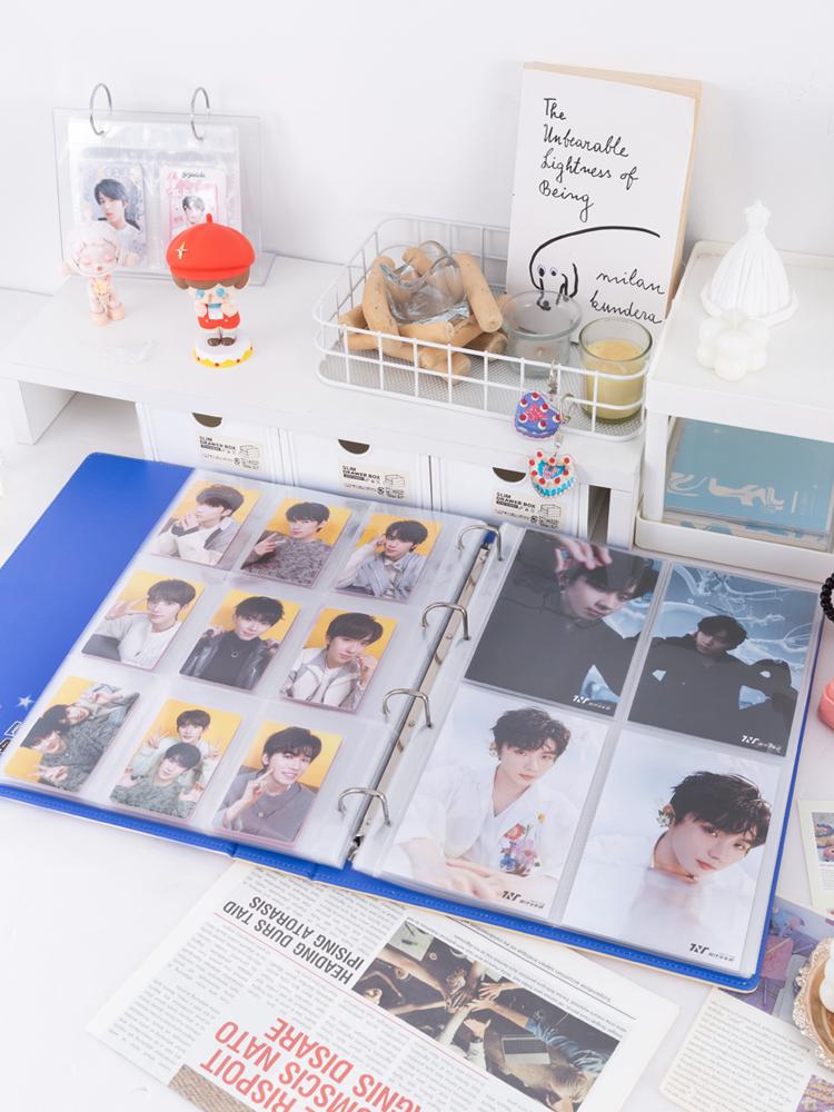 Retro Amerikanisches A4 Neun-Taschen Kartenalbum mit holografischem Design für Postkarten und Fotos