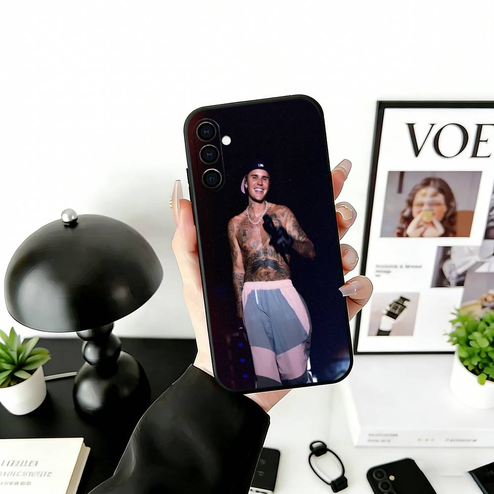 

S-Singer Beliebers Phone Case Black Silicone Soft For Samsung Galaxy A73,A72,A71,A70,A53,A52,A51 Samsung a32 4g