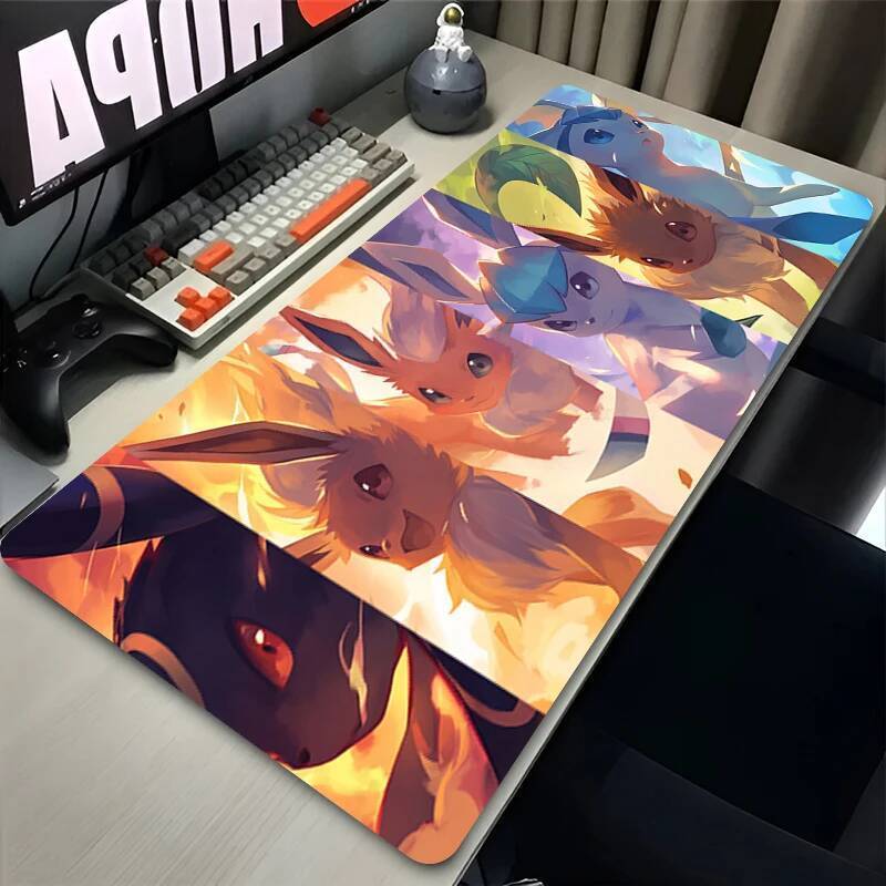 All Eevee Evolutions Anime Extended Gaming Mouse Pad Waterproof Non-slip