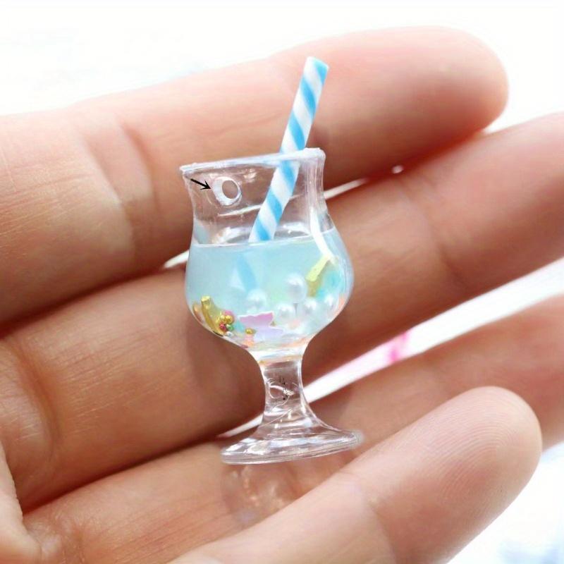 3pcs Miniature Resin Straw Goblet for Dollhouse Drink Accessories - Colorful, Durable ABS Material, Perfect for Tiny Scenes and