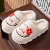 Cartoon cat cotton slippers winter velvet thickened cotton drag couple indoor home warm shoes