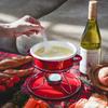 PEARL METAL Belmani Enamel Mini Fondue Pot Set, Red, H-3130
