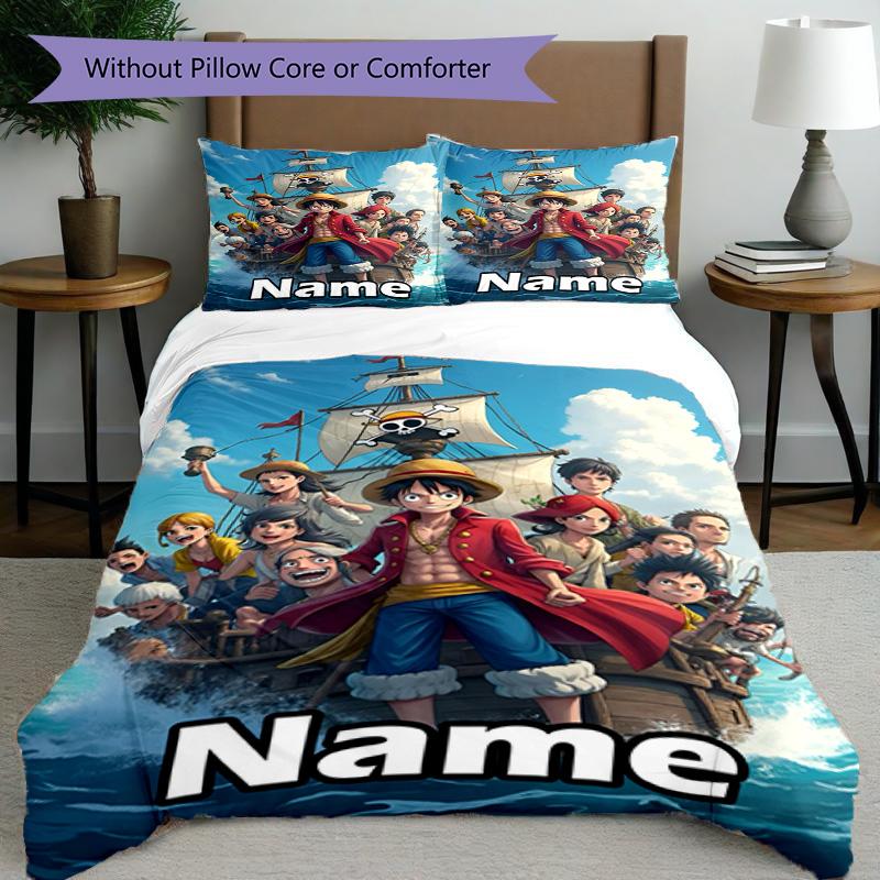 3pcs Duvet Cover Set (1*Duvet Cover + 2*Pillowcase, Without Core), Custom Name One Piece Pattern Bedding Set, Home Bedroom Decor Gift