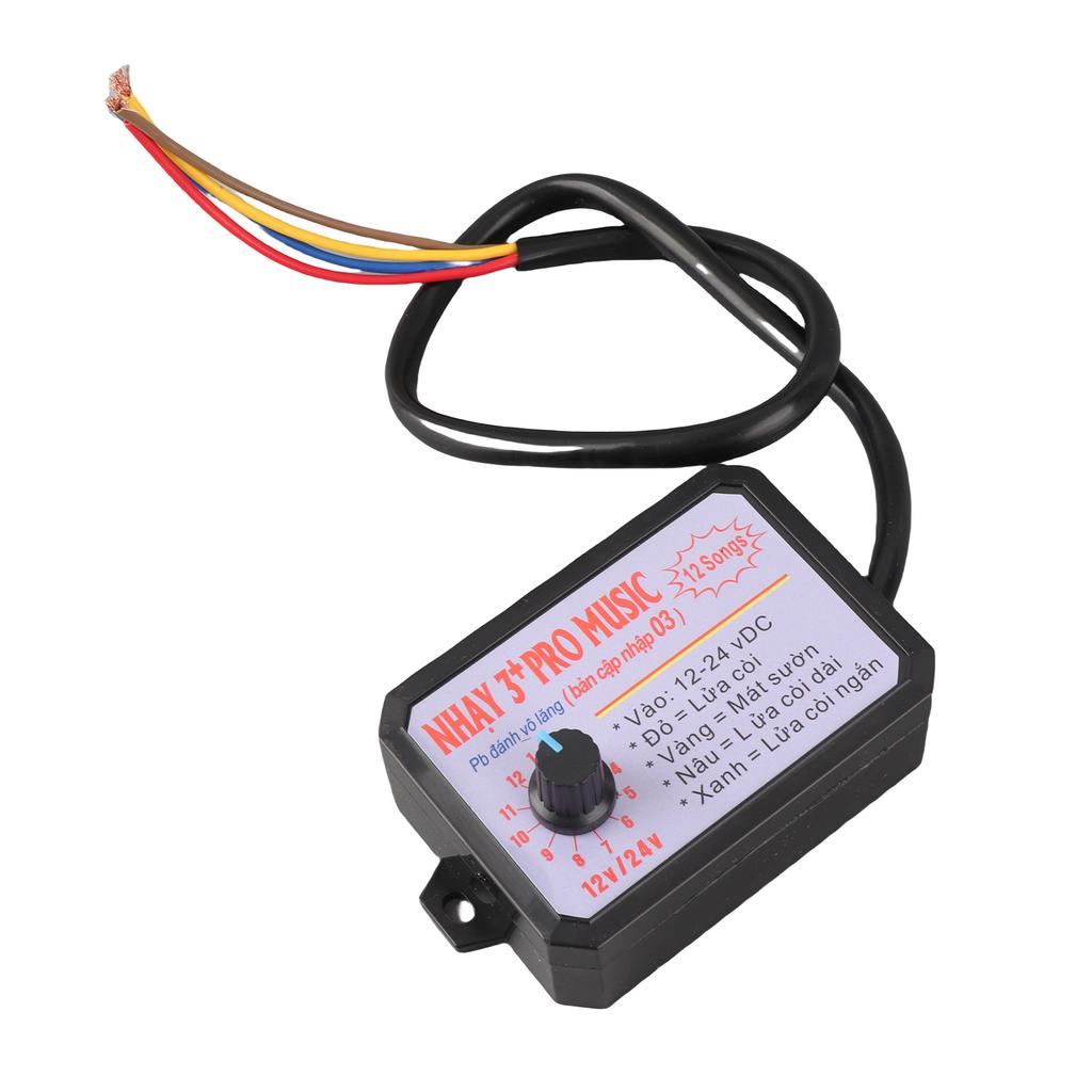 Car Horn Controller Electric Horn Speaker Sound Control Unit with 12 Sound Effects Switching 12 24V for Car Truck