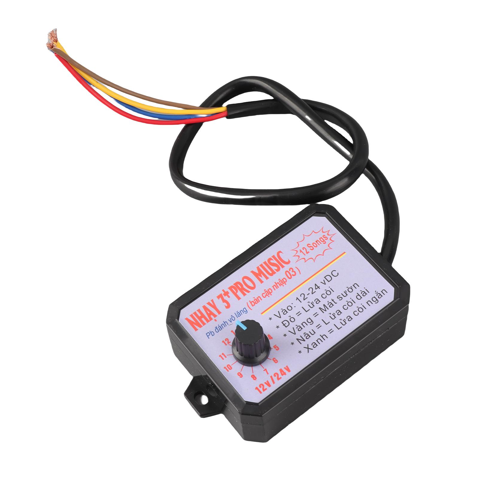 

Car Horn Controller Electric Horn Speaker Sound Control Unit with 12 Sound Effects Switching 12 24V for Car Truck