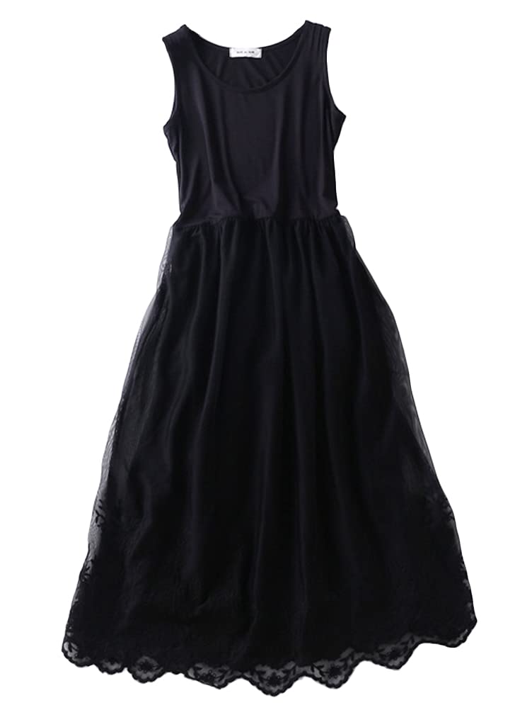 

Petticoat for Lace Tulle Casual [Minesaam] Women, Dress, Camisole/Tank Top, Innerwear, Soft, Dress, Cute, (Tank Top/Black, 100cm)