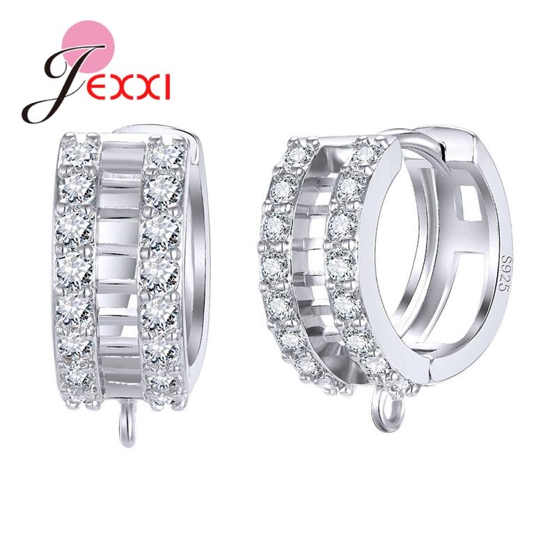 Marcatura Gioielli Fai da Te Argento 925 Componenti per Orecchini in Cristallo Chiusure Ganci Per Donne Accessori Fatti a Mano Economici