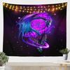 Black and White Vintage Dragon Tapestries Fantasy Castle Tapestry,Dark Sky Mythical Animal Hanging Wall Art Antique Prehistoric
