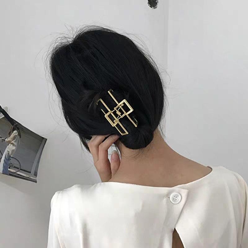 Minimalist Style Geometric Metal Catch Clip Ponytail Clip Women Bath Hair Clips Hair Accessories