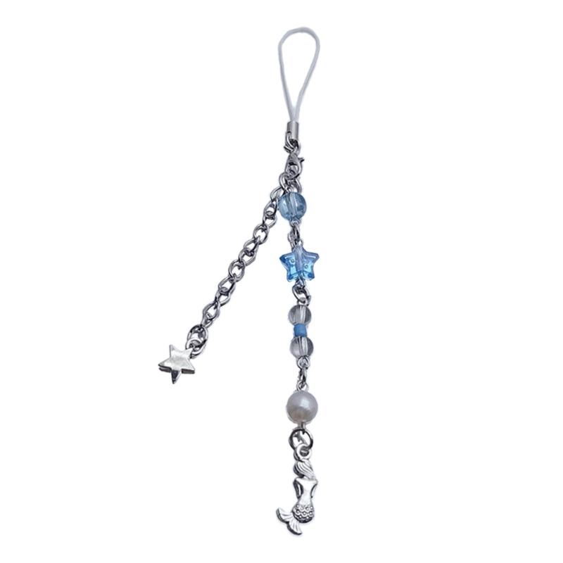 Y2K Phone Charm Pendant Star KeyChain for Bag Phone Cute Strawberry Bowknot Charm Women Girl Phone Strap Lanyard Chain 1