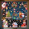 Snowflake Santa Snowman Cartoon Santa Glass Decals Decorative Static Sticker  Party Supplies