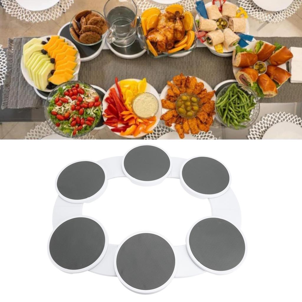 Drehbare Lebensmittelablagen mit Schienen Tragbarer Essensablagen-Drehteller-Organizer für Esstisch, Treffen, Party