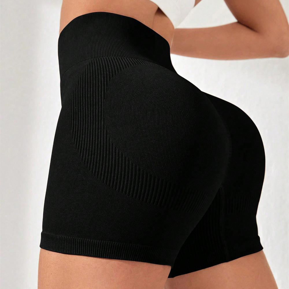 Threaded Yoga Shorts For Women, High Waist, Hip Lifting, Breathable Fitness Pants, Sports Running, Peach Hip Shorts For Women