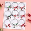 Christmas Themed Stainless Steel Bracelet For Girls With Snowflake Reindeer Crystal Beads And Tree Charm Gift