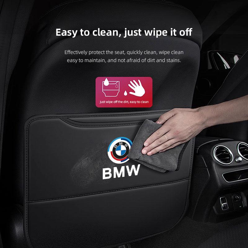   Auto Interior Car Seat Back Anti Kick Protector Cover Mat Leather Seatback Pad  E46 E90 E60 F30 F10 E39 E36 G30 E92 E87 RUNTB1