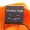 Excellent HERMES shawl New Libris Orange cashmere Women 262494S Used