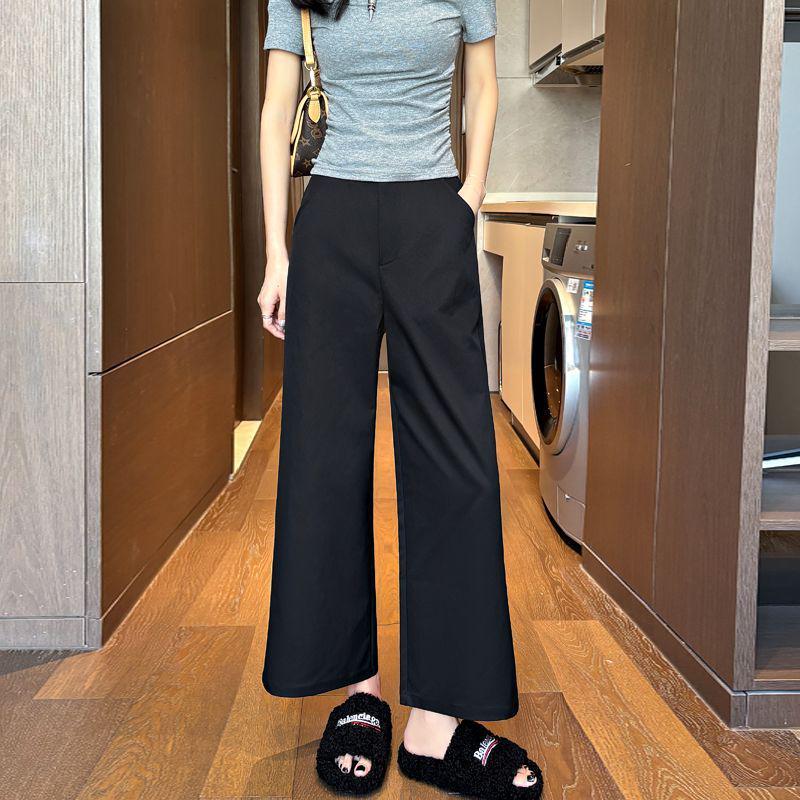 

Breathable Nine-Point Straight-Leg Pants: Wrinkle & Pilling Resistant, Casual Versatile Slim Fit L (suggested 110-120 jin) чёрный