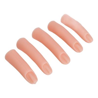 5Pcs Silicone Finger Model High Simulation Bendable Joint Embedded Nail Art Training Finger for Nail Salon