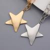 Large Star Pendant Chain Necklace Gold Tone Thick Link Star Choker Necklace for Women