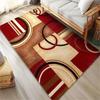 Red Brown Geometric Area Rug Modern Abstract Carpet For Living Room Bedroom Dining Office Large Floor Mat Home Decor