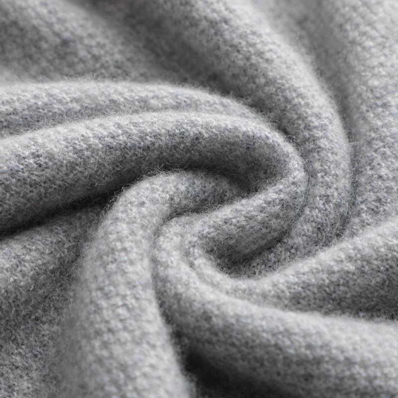 Men's Knitted Pure Wool Polo Shirt - Long-Sleeve Turn-Down Collar for Business Casual Wear