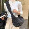 Large Capacity Nylon Shoulder Bag Women Casual Crossbody Sling Bag Lightweight Everyday Tote with Wide Adjustable Strap Crescent Bag