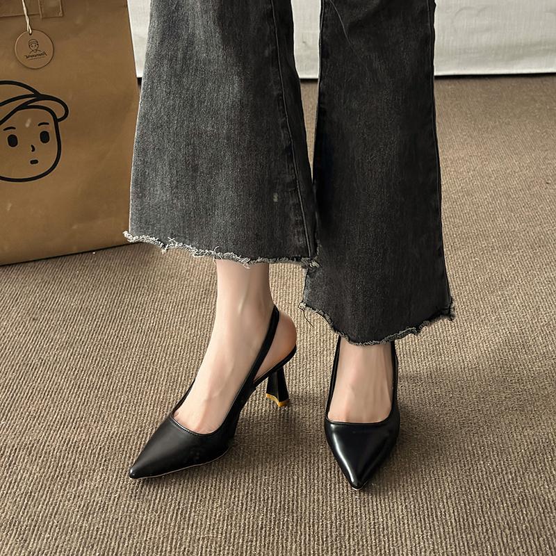 Modische Sandalen Damen Sommer Neue Mode Damen Sandalen 2024 Spitzpumps Damen Schuhe Bürokleiderschuhe Sexy Blockabsatz High Heels