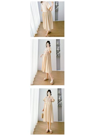 2026 Summer Embroidered Short Sleeve Maternity Dress