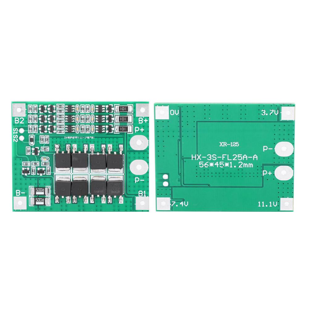 3S 12V 25A Li ion 18650 Lithium Battery Protection Board BMS PCB Short Circuit Protection