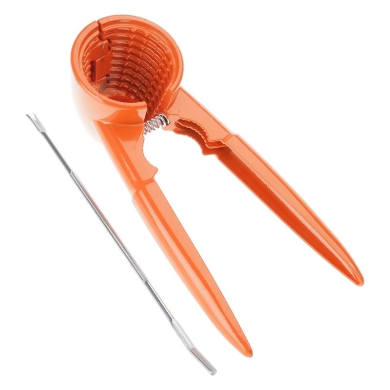 652F Durable Aluminum Nut Cracker Double Opening Design Nonslip Handle Easy Operation Walnuts Pecan Plier Clip For Home Kitchens