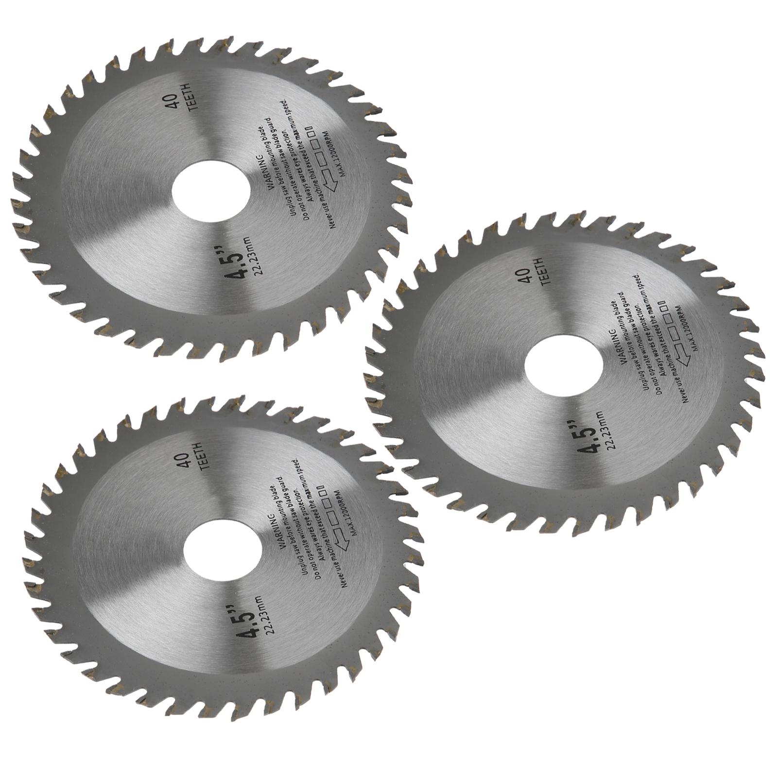 

3 шт. 4,5-дюймовые твердосплавные 40-зубчатые дисковые пилыОтрезной диск для деревообрабатывающих принадлежностей