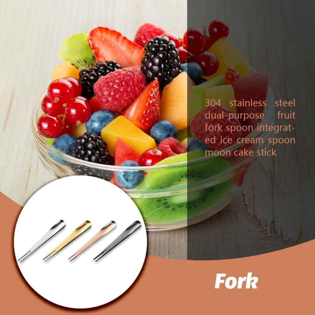 Multifunction Desert Fork Spoon Fruit Cake Coffee Stirring Tool Stainless Steel Salad Cutlery Kitchen Gadgets for Wedding