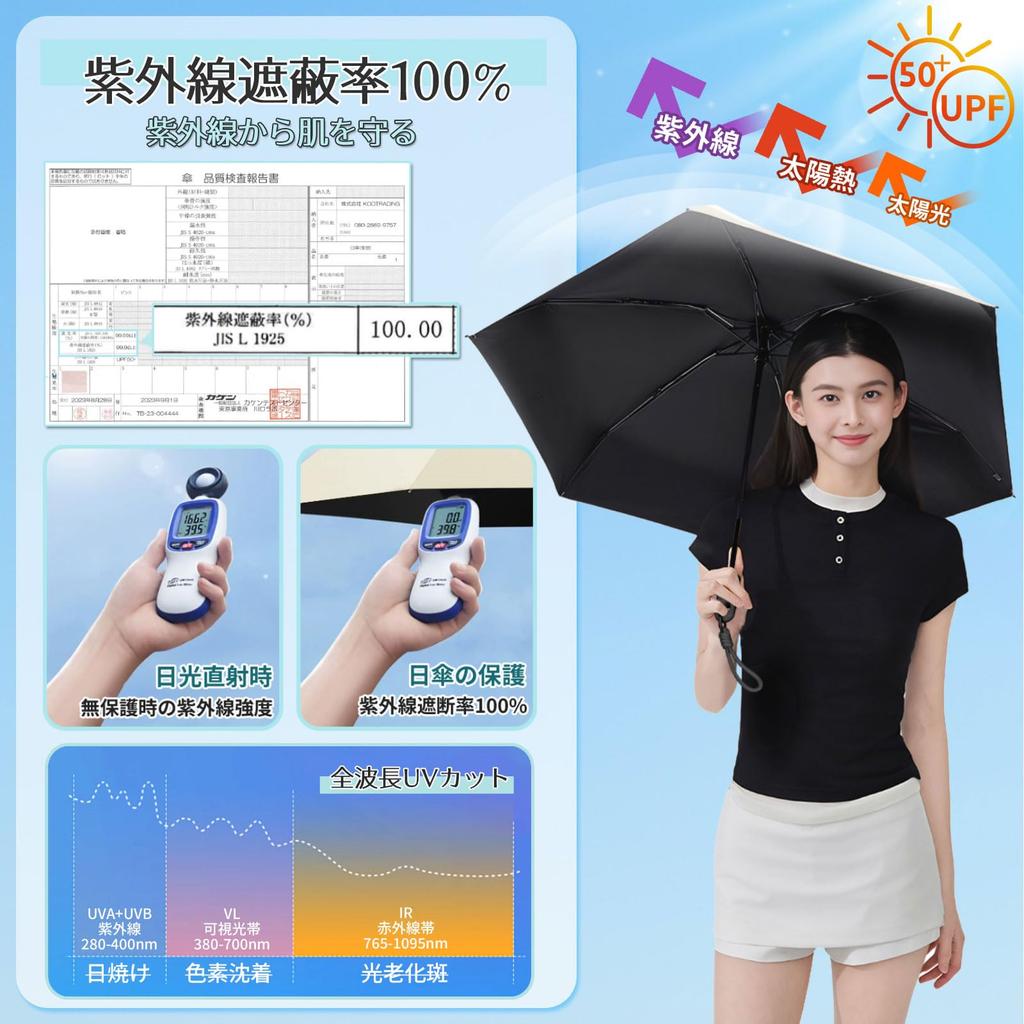 DSDCDJ Folding Umbrella Light UV Completely Protects Six Automatic Sun Heatstroke Includes Storage A Perfect Gift for or Ultra-Lightweight [JIS