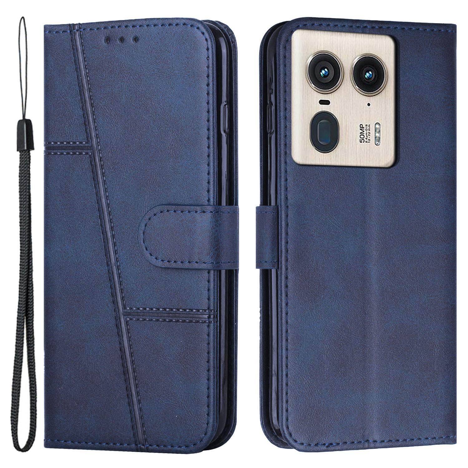 

For Motorola Edge 50 Ultra 5G/Moto X50 Ultra 5G Case PU Leather Calf Texture Phone Cover with Stand Sapphire