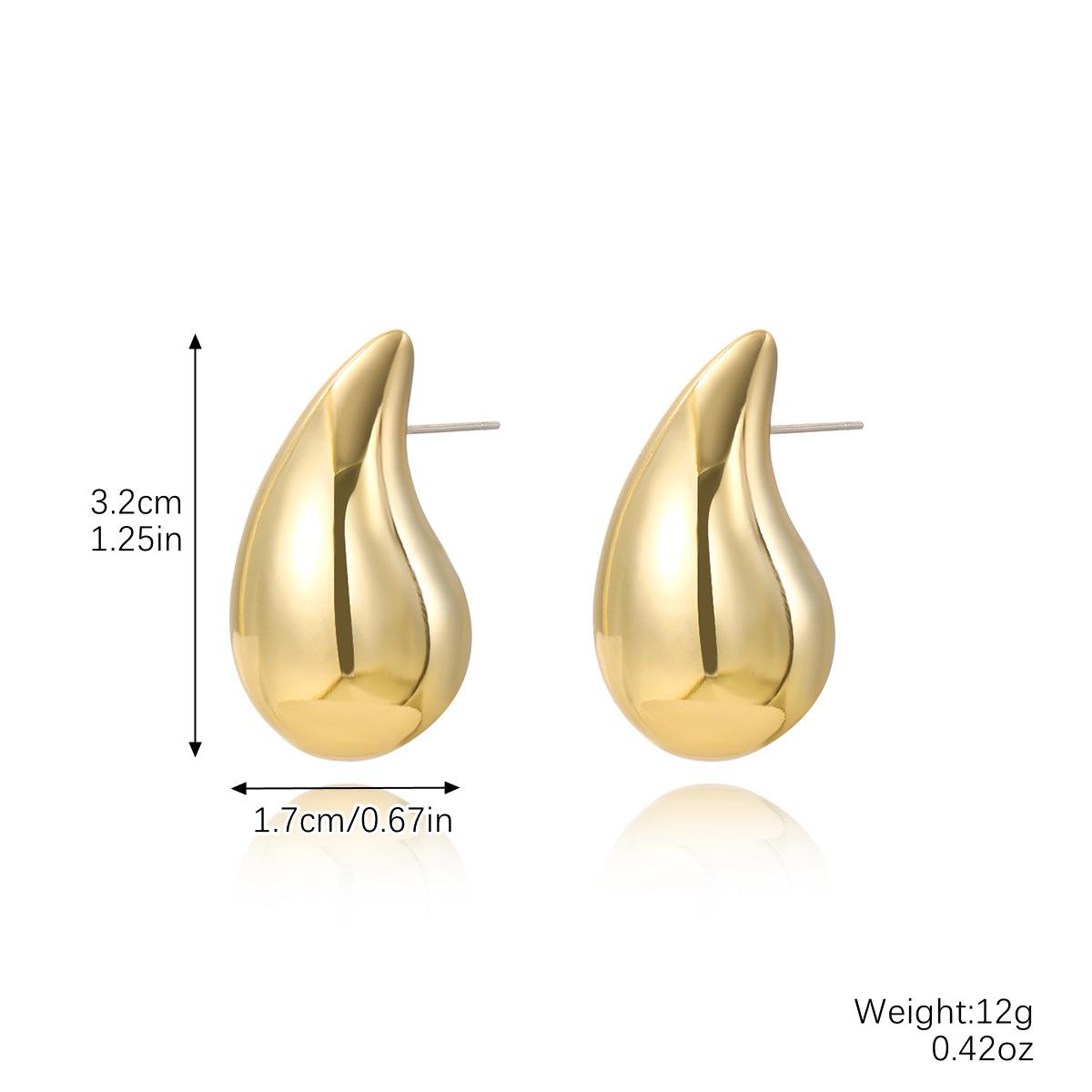 

Зимние серьги Золотые большие серьги-капли Простые серьги-капли в форме дыни Преувеличенные серьги Женские модные серьги 2025 Легкие серьги для чувствительных ушей