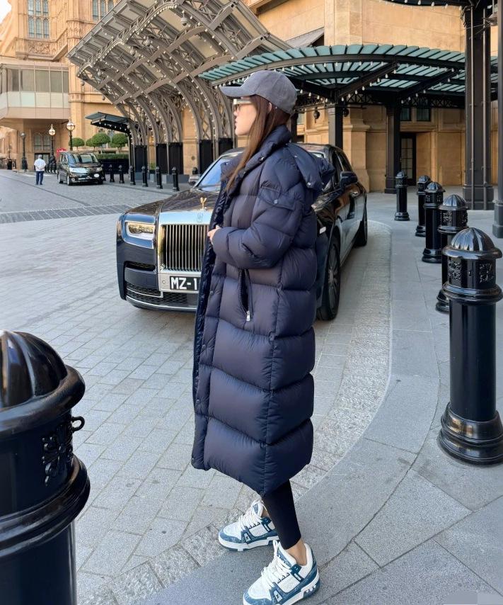 Mengjia Hannoveraner Unisex Matt Lange Daunenjacke mit Kapuze