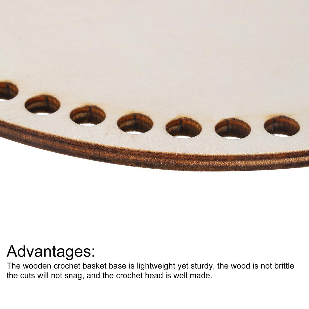 1/4 Stück Häkelkorb Boden Rund Holz Häkelbeutel Boden Unfertiges Holz für Korb Häkelbeutel Weben Stricken Basis 5,5 Zoll
